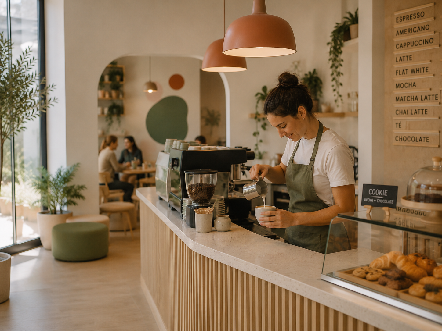 Barista preparando una bebida